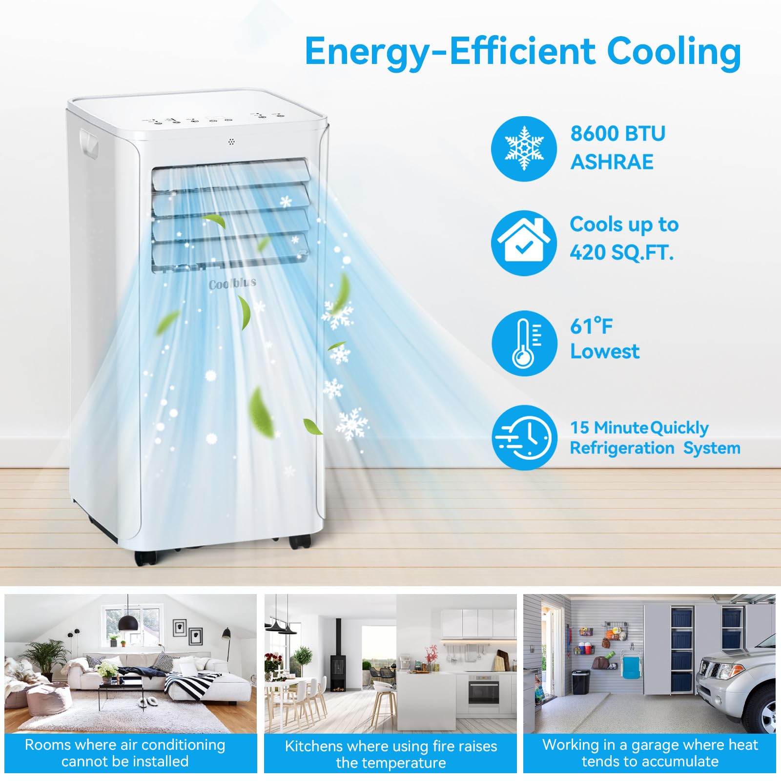 12000 BTU Portable Air Conditioners Cool Up to 550 Sq.Ft,3-in-1 AC Unit with Remote Control/LED Display/Installation Kits & Screwdriver/24Hrs Timer for Home/Office,12000BTU