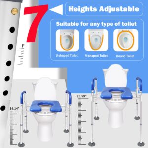 NexusSmash Raised Toilet Seat with Handles, Wide Padded Toilet Seat Risers for Seniors & Handicap, Stand Alone Toilet Safety Chair, Elevated Toilet Riser, Support 450lbs