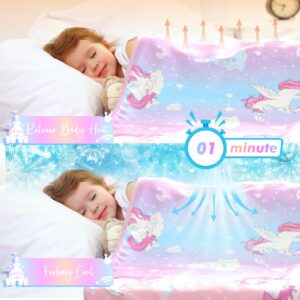 UOMNY Cooling Blanket for Hot Sleepers,Cooling Blanket for Kids, Blanket Unicorn Castle Toys Gift for Girls,Q-Max>0.4 Arc-Chill Cooling Fibe, Summer Cool Blanket,50"x60"