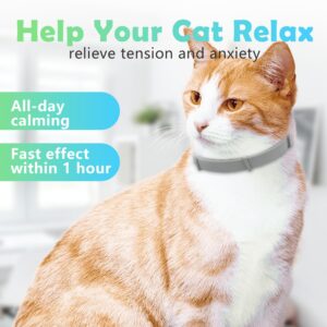 Cat Calming Collar 4 Pack Calming Collar for Cats Adjustable Lengths Pheromone Collar for Cats Lasts 60 Days Calming Cat Collar to Anxiety Relief, Stress Relief