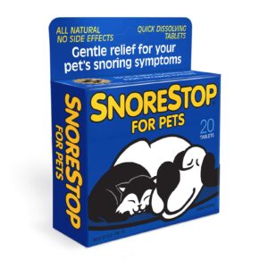 SnoreStop for Pets 20 Chewable Tablets I Natural Anti-Snoring Solution I Snore Relief for Dogs Cats I Stop Snoring Aid I Sleep Remedy I Device Free I Helps Stop Snores I Anti-Snore Aid (3 Pack)