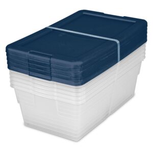 Sterilite Stackable 6 Quart Home Storage Box with Handles and Lid for Efficient, Space Saving Household Storage and Organization, (10 Pack)