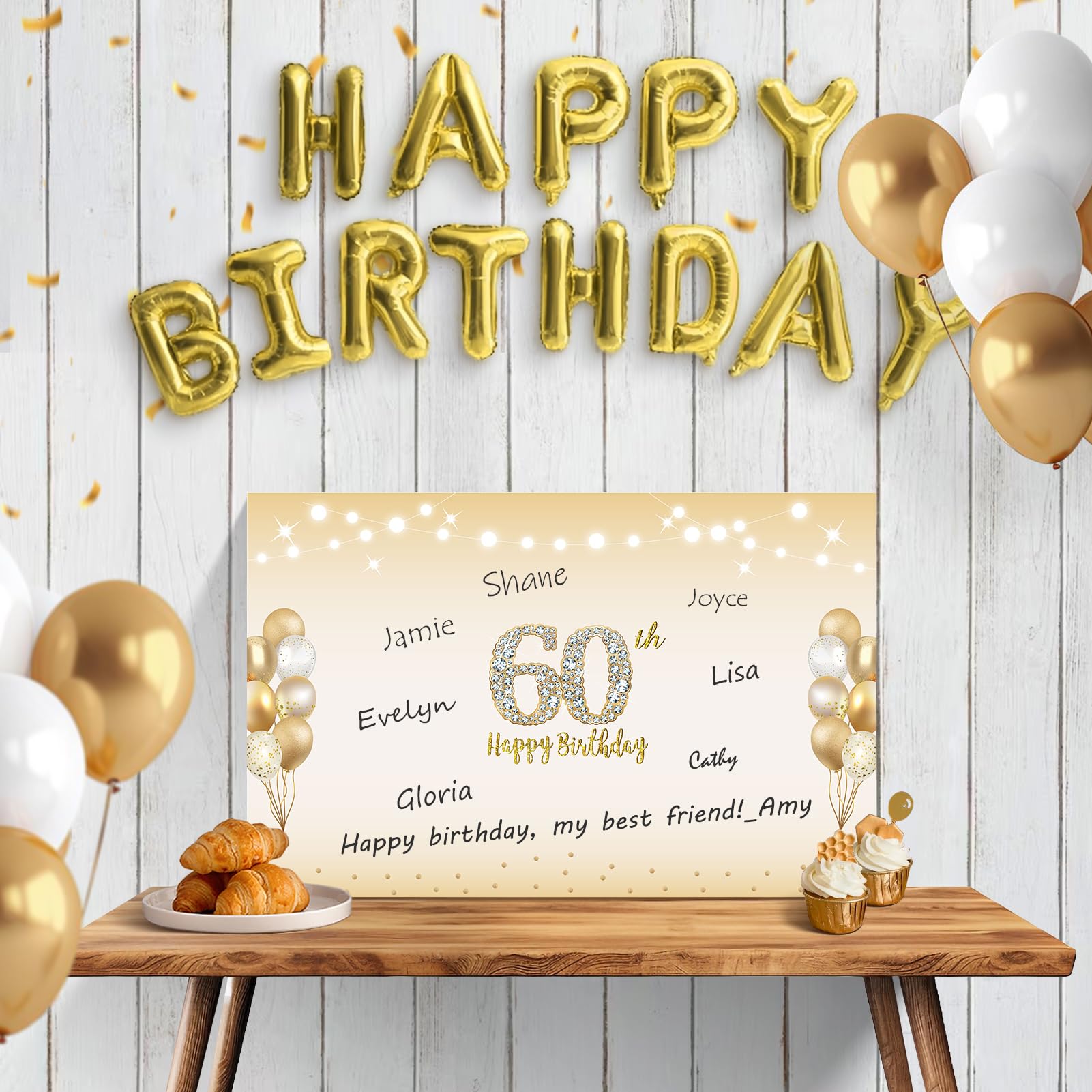 Kuxriox Large 60th Birthday Card With Envelope, Black Gold Happy 60th Birthday Giant Guest Book Gifts for Men Women, Giant Sixty Bday Card Gifts Party Supplies, Back in 1964 Jumbo 60 Bday Card