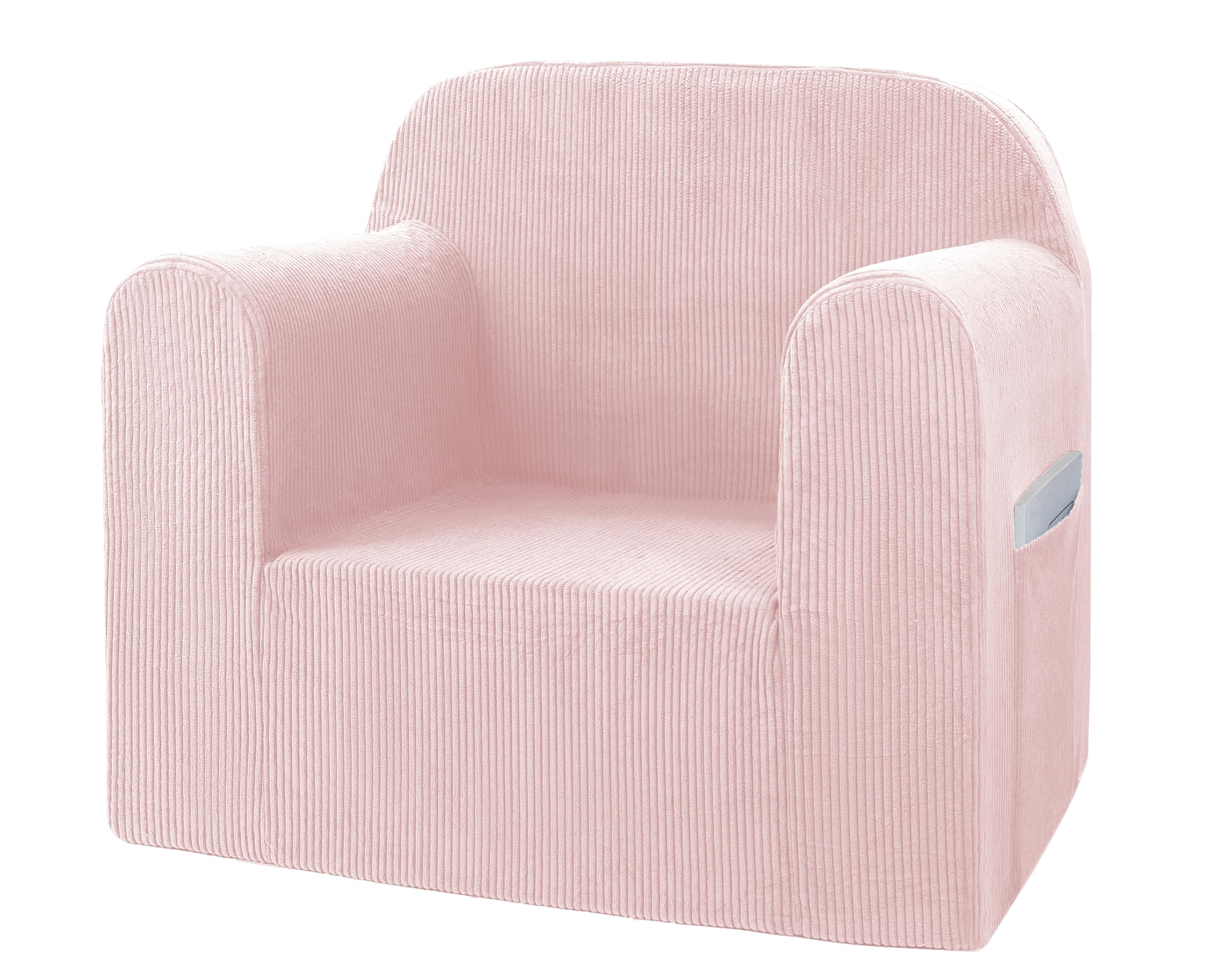 Gurxien Toddler Corduroy Couch Thick Foam Bean Bag Chair Snuggle-Soft Armchair Kids Soft Cuddly Reading Fuzzy Baby Chair Suit for 1-6 T Light Pink