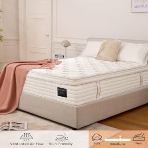 UniPon Queen Size Mattress, 14 Inch Queen Hybrid Mattress with Gel Memory Foam, Bed Mattress Extra Lumbar Support for Pressure Relief