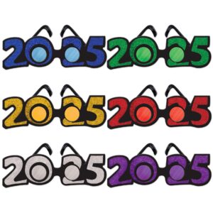 beistle 2 piece glittered plastic 2025 eyeglasses, graduation party accessories, new year's eve favors