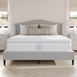 Martha Stewart SleepComplete Queen Mattress in a Box, Medium-Firm Pocket Spring and Foam Hybrid Mattress, Dual-Action Cooling, 5-Zones, Coolweave Cover,12", White