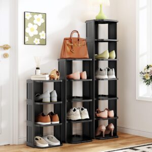 HERJOY 8 Tier Shoe Rack for Closet, Stackable Shoe Organizer for Front Door Entrance Narrow Vertical Shoe Shelf Plastic Shoe Storage Cabinet for Entryway, Closet, Bedroom