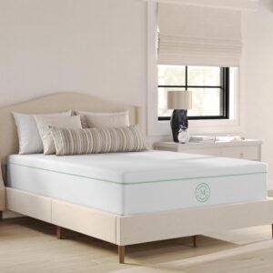 martha stewart sleepcomplete full mattress in a box, medium-firm triple-action cooling gel memory foam mattress, removable coolweave jacquard cover, 12", white