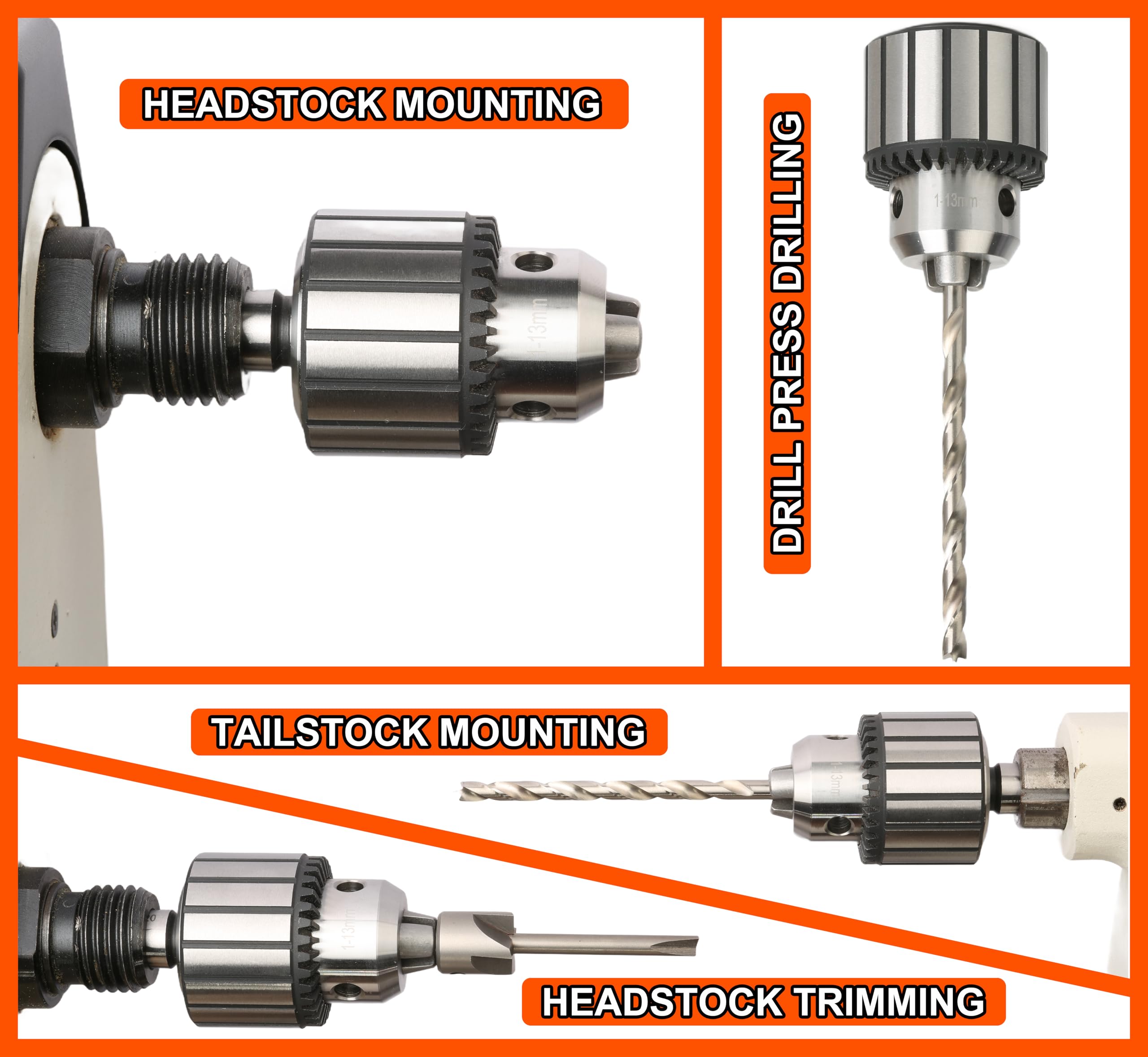 VINWOX 1/2" Key Type Heavy Duty Drill Chuck with #2MT Arbor