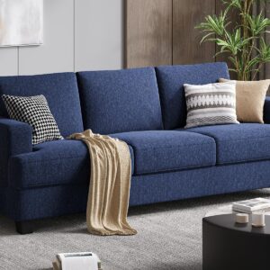 Fadware 89 Inch Couch, 3 Seater Couches with Deep Seats, Modern Loveseat 3-Seat Sofa Couches for Living Room Apartment Lounge, Detachable Sofa Cover, Easy to Install, Blue