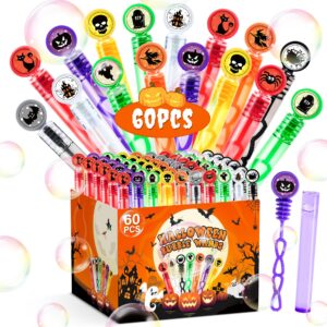 60 pack halloween party favors bubble wands for kids, halloween goodie bag stuffers fillers, halloween toys bulk treats non candy classroom prizes gifts for toddlers kids birthday party supplies