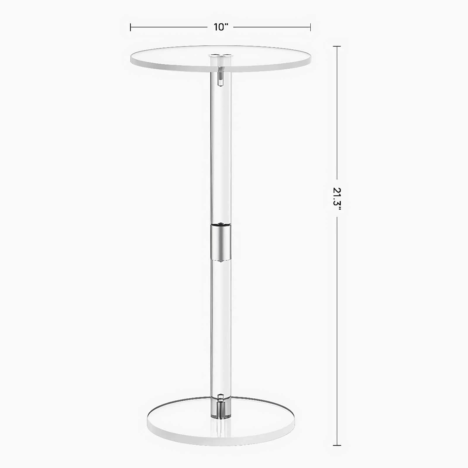 QIXIN Minimalist Acrylic Side Table Clear Acrylic Drink Table Small Round Side Table Small Table for bdaroom Small Drink Table Small Round Table