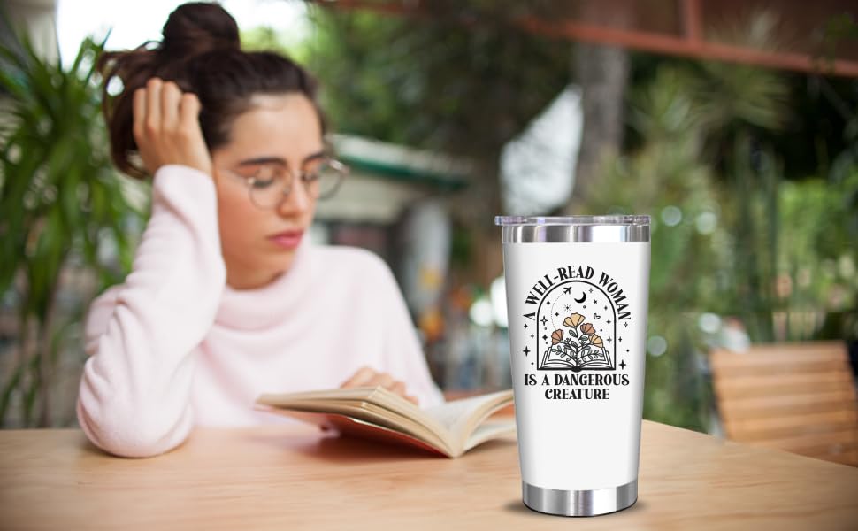 NewEleven Christmas Gifts For Book Lovers - Book Lovers Gifts For Women - Bookish Gifts For Readers, Librarians, Bookaholics, Bookworms - Birthday Gifts For Women, Her, Best Friend – 20 Oz Tumbler