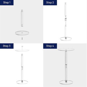 QIXIN Minimalist Acrylic Side Table Clear Acrylic Drink Table Small Round Side Table Small Table for bdaroom Small Drink Table Small Round Table