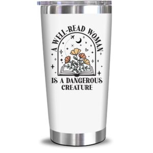 NewEleven Christmas Gifts For Book Lovers - Book Lovers Gifts For Women - Bookish Gifts For Readers, Librarians, Bookaholics, Bookworms - Birthday Gifts For Women, Her, Best Friend – 20 Oz Tumbler