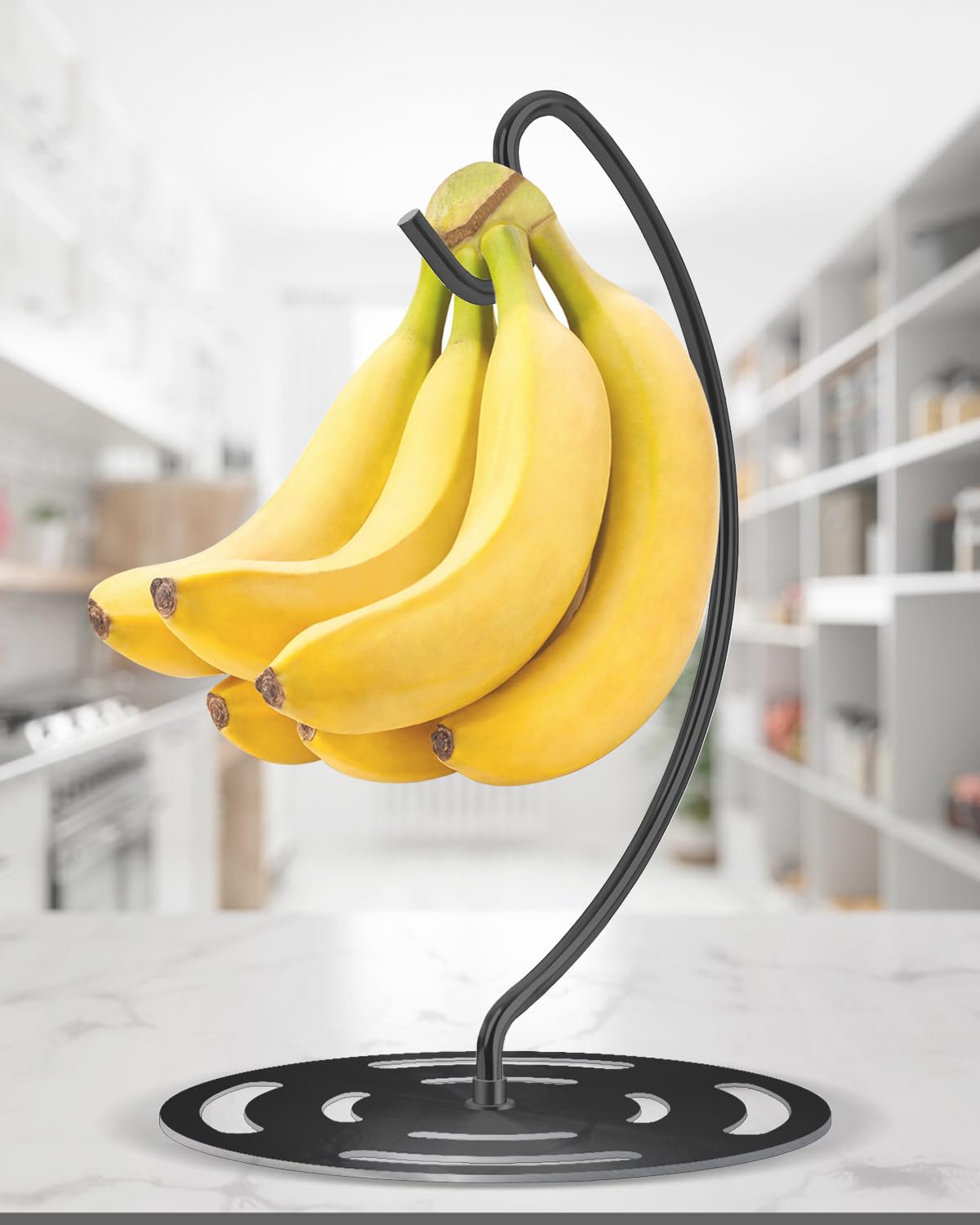 Coopenju Banana Holder Stand Stainless Steel, Modern Banana Tree Hanger with Larger Base & Won't Topple Over, Banana Hanger Rack for Any Kitchen Countertop