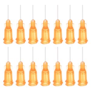 uxcell 50 pcs 23g plastic dispensing needles, 1/2" pp glue needle tube blunt luer lock tips with pp flexible needle for liquid glue gun, orange