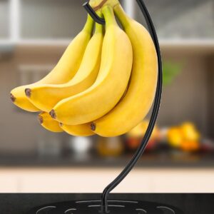 Coopenju Banana Holder Stand Stainless Steel, Modern Banana Tree Hanger with Larger Base & Won't Topple Over, Banana Hanger Rack for Any Kitchen Countertop