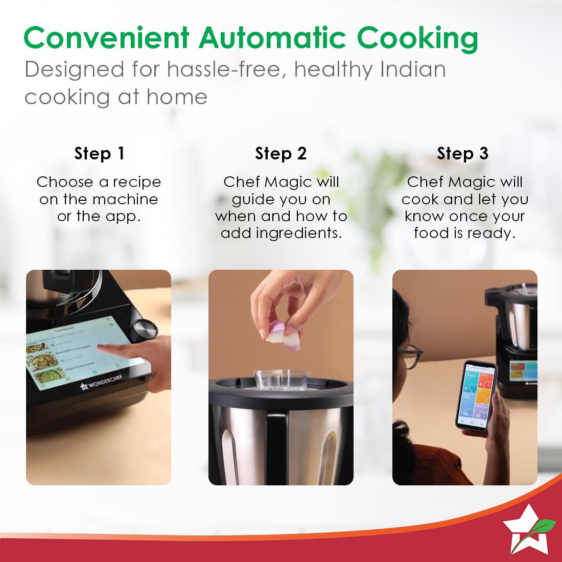 Wonderchef Chef Magic | All-in-One Kitchen Robot for Indian & International Cuisine | Automatic Chopping, Sautéing, Stirring, Kneading... | Mobile App | Recipes by Chef Sanjeev Kapoor | 2 Yr Warranty