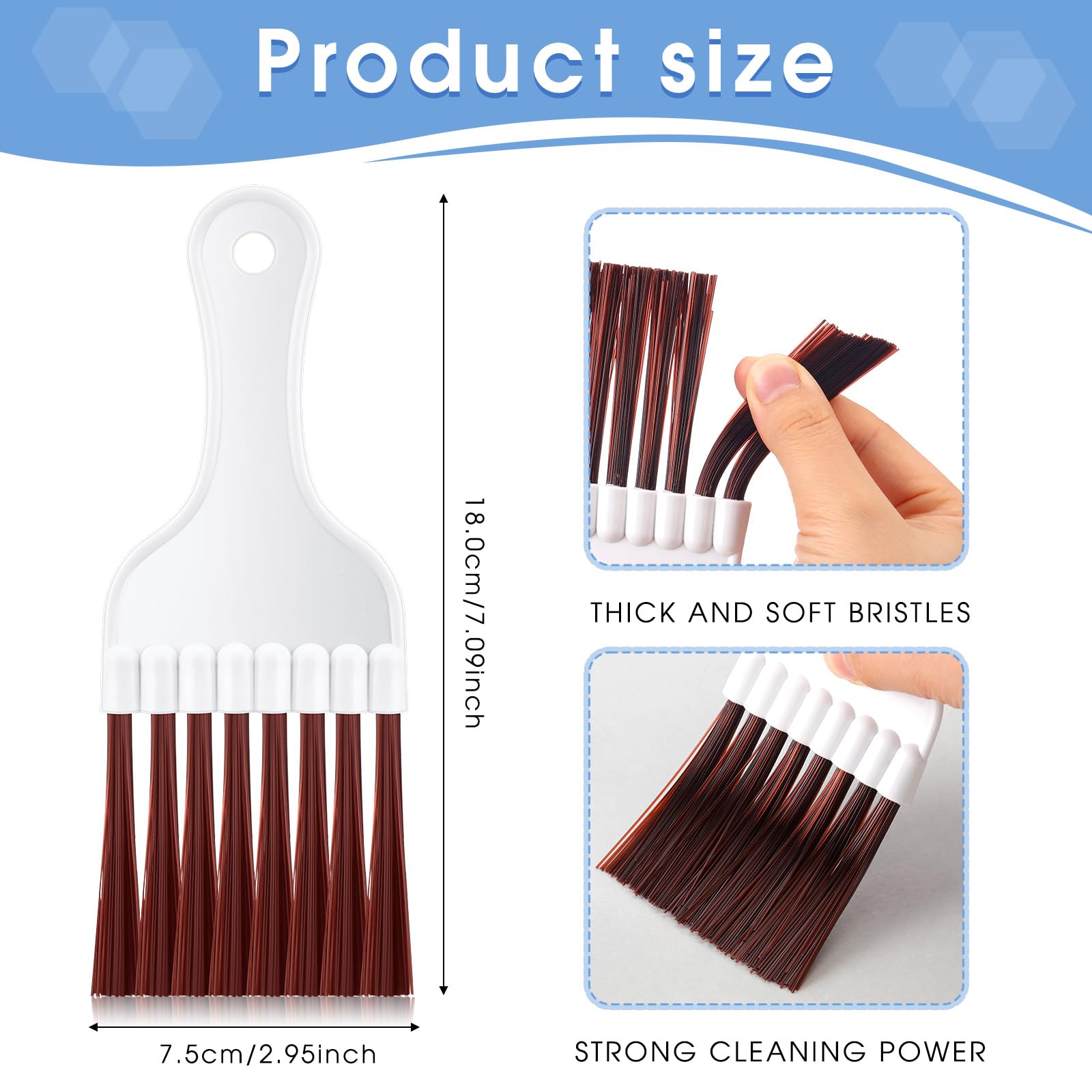 Boao 3 Pieces Air Conditioner Condenser Fin Cleaning Brush, Stainless Steel Air Conditioner Fin Cleaner, Refrigerator Coil Cleaning Whisk Brush (Classic)