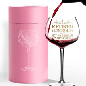 NewEleven Retirement Gift For Woman 2024 - Happy Retirement Gifts - Coworker Leaving Gifts, Farewell Gifts, Retirement Decorations, Farewell Goodbye Gifts For Coworkers, Friends - 16 Oz Wine Glass