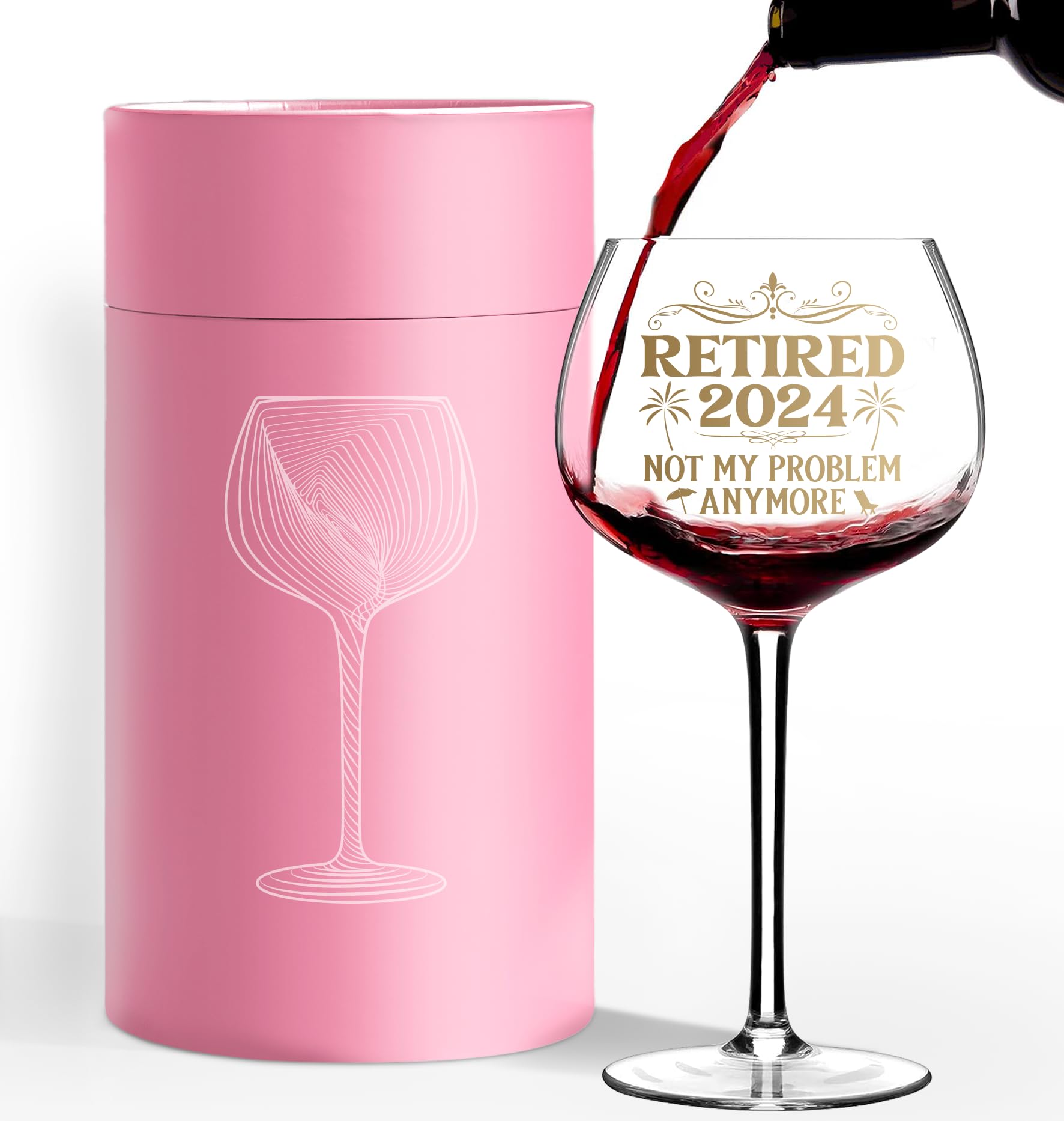 NewEleven Retirement Gift For Woman 2024 - Happy Retirement Gifts - Coworker Leaving Gifts, Farewell Gifts, Retirement Decorations, Farewell Goodbye Gifts For Coworkers, Friends - 16 Oz Wine Glass