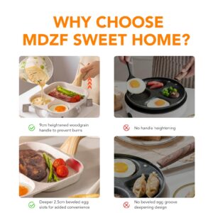 MDZF SWEET HOME Versatile 3 in 1 Non-Stick Omelet Pan with Elevated Heat Resistant Handle, Ideal for Eggs, Bacon,Sausages, Steak and Pancakes