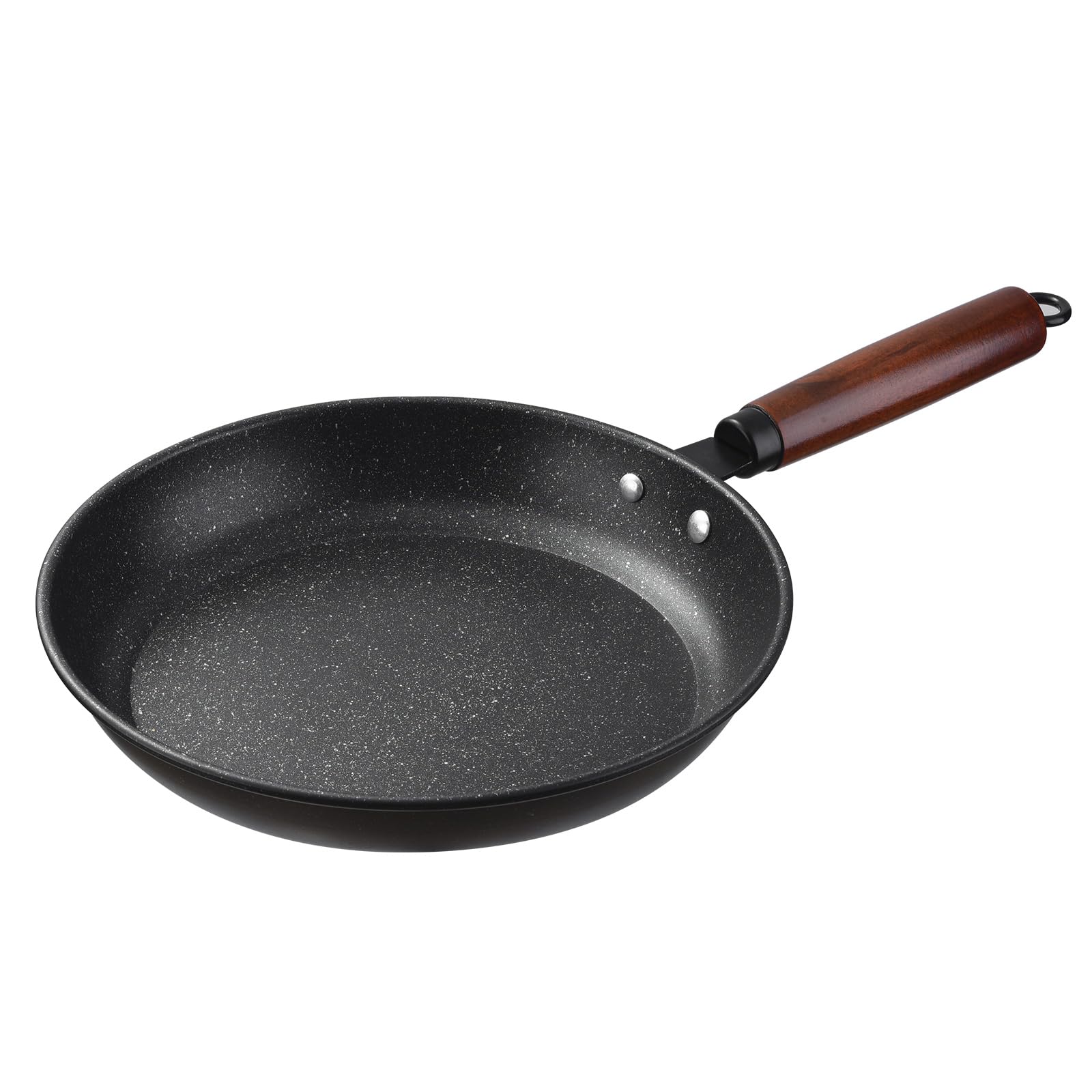 MAXCOOK Non Stick Frying Pan 9 inch Small Nonstick Skillet Induction Gas Cooktops Wooden Handle