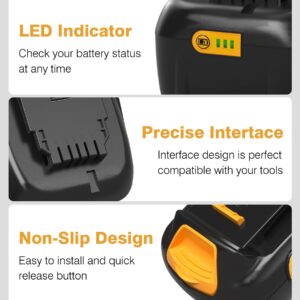 COMRGIKE Upgraded 2Pack 6.0Ah Replacement for Dewalt 20V Battery Compatible with Dewalt 20V Max Battery DCD/DCF/DCG/DCS Series Tools for Cordless Power Tools…