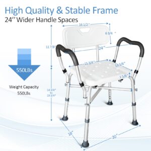 Bath Chair with Arms and Wedge Pillow Set