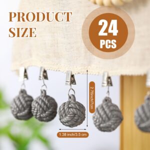 Tioncy 24 Pcs Outdoor Curtain Weights Table Cloth Weights Heavyweight Weights Ball Resin Cast Iron Cloth Holder Clip Furniture Pendant for Home Garden Wedding Party Camping Picnic (Gray)