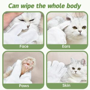 Cleaning Deodorizing Wipes for Dogs and Cats - Pet Grooming Gloves for Nourishing Fur - No Rinse Bathing Wipes for Daily Care and Traveling - Dog Washing Gloves for Paws, Fur and Butt - 10 PCS