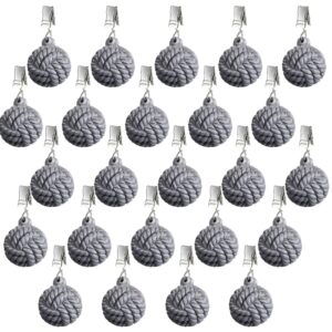 tioncy 24 pcs outdoor curtain weights table cloth weights heavyweight weights ball resin cast iron cloth holder clip furniture pendant for home garden wedding party camping picnic (gray)