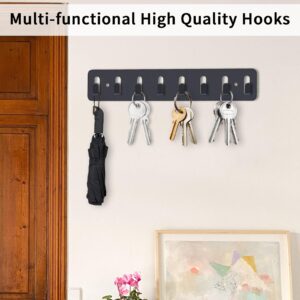 Suzurana Key Holder Wall Mount with 8 Hooks, Key Hooks for Wall with Screws and Anchors, Key Hanger Adhesive Key Rack Organizer for Entryway Front Door, Hallway, Bathroom, Kitchen, Garage