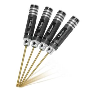 speedybee rc hex driver kit: 4pcs rc tools set 1.5mm 2.0mm 2.5mm 3.0mm screw driver for fpv drone quadcopter rc car helicopter models titanium-coated driver head