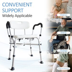 Bath Chair with Arms and Wedge Pillow Set