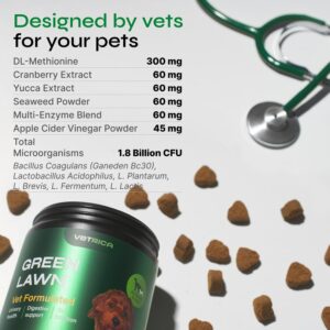 Vetrica Green Lawn Support Chewables for Dogs - Dog Digestive Support & Gut Function - Canine Soft Treats for All Breeds & Ages - Green Lawn Maintenance Dog Supplement