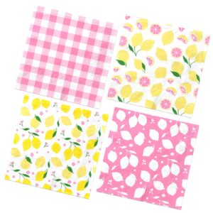 pink lemon party supplies,40pcs lemon party napkins summer fruit party decoration pink lemonade theme decoration for lemon baby shower,bridal shower party