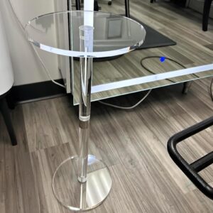 QIXIN Minimalist Acrylic Side Table Clear Acrylic Drink Table Small Round Side Table Small Table for bdaroom Small Drink Table Small Round Table