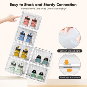 Kuject XX-Large Highly Transparent Shoe Boxes Clear Plastic Stackable with Lids for Sneaker, Shoe Storage Organizer Container for Display, Shoe Organizer for Closet, Fit Size 13(14.41"x 9.88"x7.28")