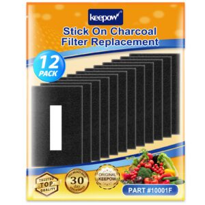 keepow 12 pack trash can deodorizer stick on compost bin filter, activated charcoal filter for indoor kitchen compost bucket, trash cans, countertop and recycle bins (rectangle)