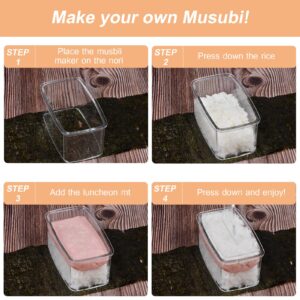 2PCS Clear Musubi Mold Kit,Musubi Maker Press,Musubi press mold,Non-stick Onigiri mold,BPA-Free sushi mold,Make Hawaiian Musubi at Home or Hawaii Restaurants