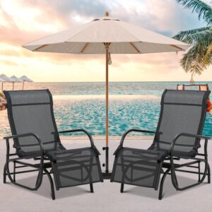 Spurgehom Outdoor Lounge Chair, Patio Recliner Lounge Chaise with Swing Glider Chaise Lounge for Patio, Lawn, Garden, Pool