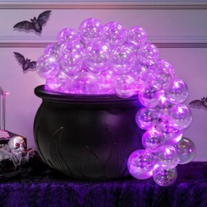 oriental cherry halloween decorations indoor - diy bubbling cauldron set - black plastic bowl hocus pocus party decoration - spooky vintage decor for home kitchen room party table