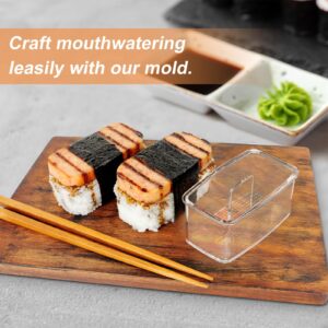 2PCS Clear Musubi Mold Kit,Musubi Maker Press,Musubi press mold,Non-stick Onigiri mold,BPA-Free sushi mold,Make Hawaiian Musubi at Home or Hawaii Restaurants