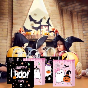 W WINTMING 16pcs Halloween Trick or Treat Gift Bags with Handle Halloween Party Favor Bags Goodie Bags for Halloween Party Decorations Halloween Treat Paper Bags