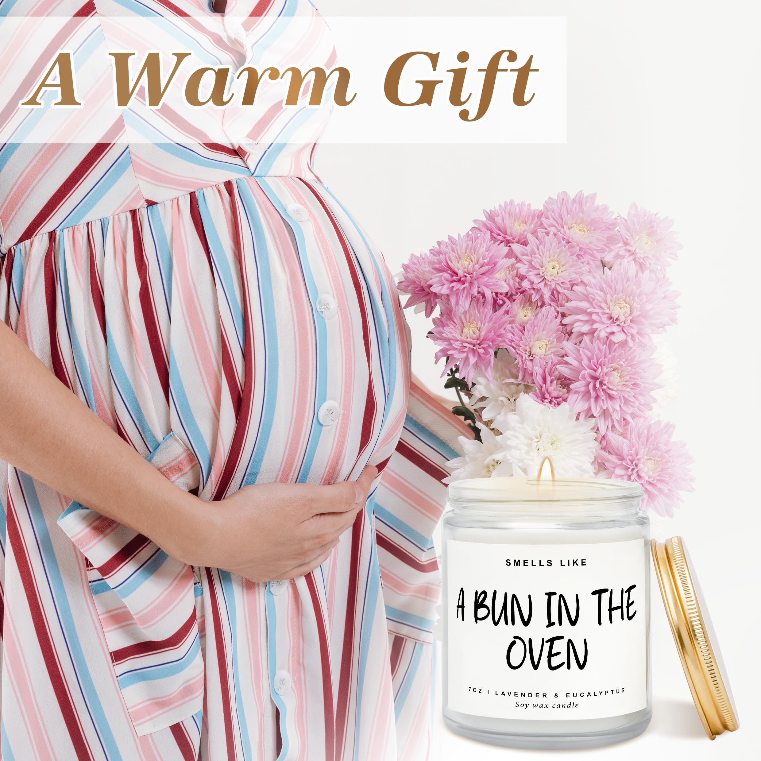 Baby Pregnancy Announcements, Baby Shower Gifts Ideas - A Bun in The Oven Candles, Pregnancy Reveal to Parents, Best Pregnancy Announcement Gift for Grandparents, Uncle, Aunt