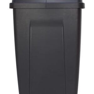 GGlzxfnc 13 Gallon Trash Can, Plastic Swing Top Kitchen Garbage Trash Can, Black