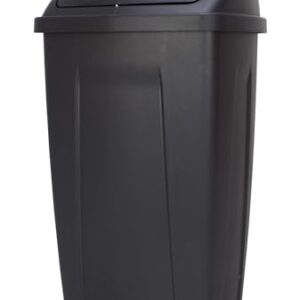 GGlzxfnc 13 Gallon Trash Can, Plastic Swing Top Kitchen Garbage Trash Can, Black